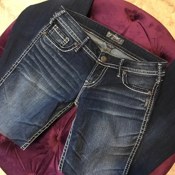 Silver Brand Embellished Jeans Twisted Boot Cut - Picture 2 of 7